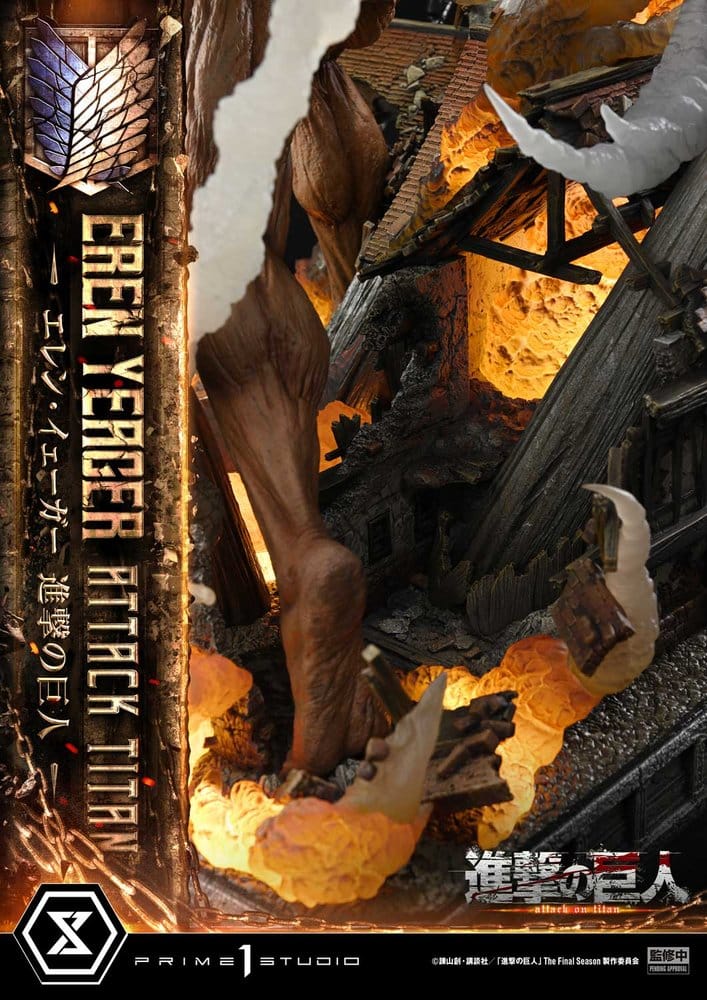 L'Attaque des Titans (TV animation) Ultimate Diorama Masterline Statue Eren Yeager Attack Titan 81 cm