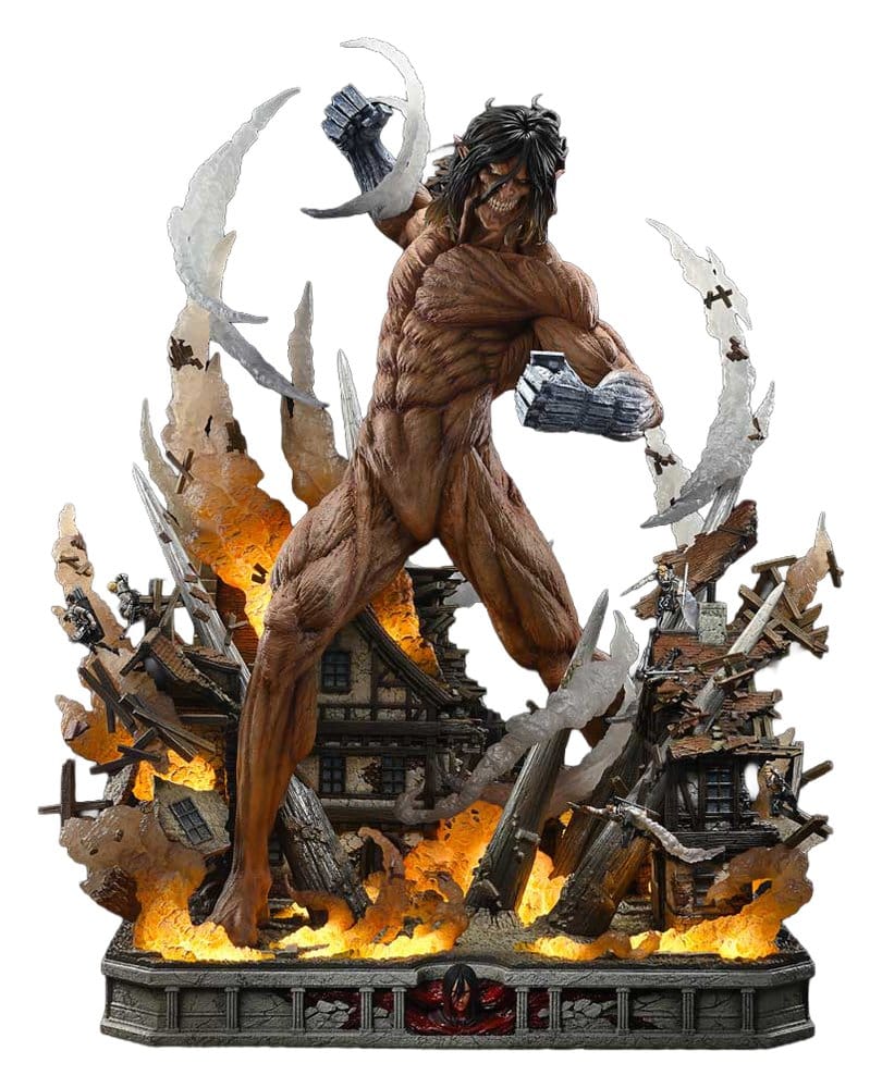 L'Attaque des Titans (TV animation) Ultimate Diorama Masterline Statue Eren Yeager Attack Titan Bonus Version 81 cm