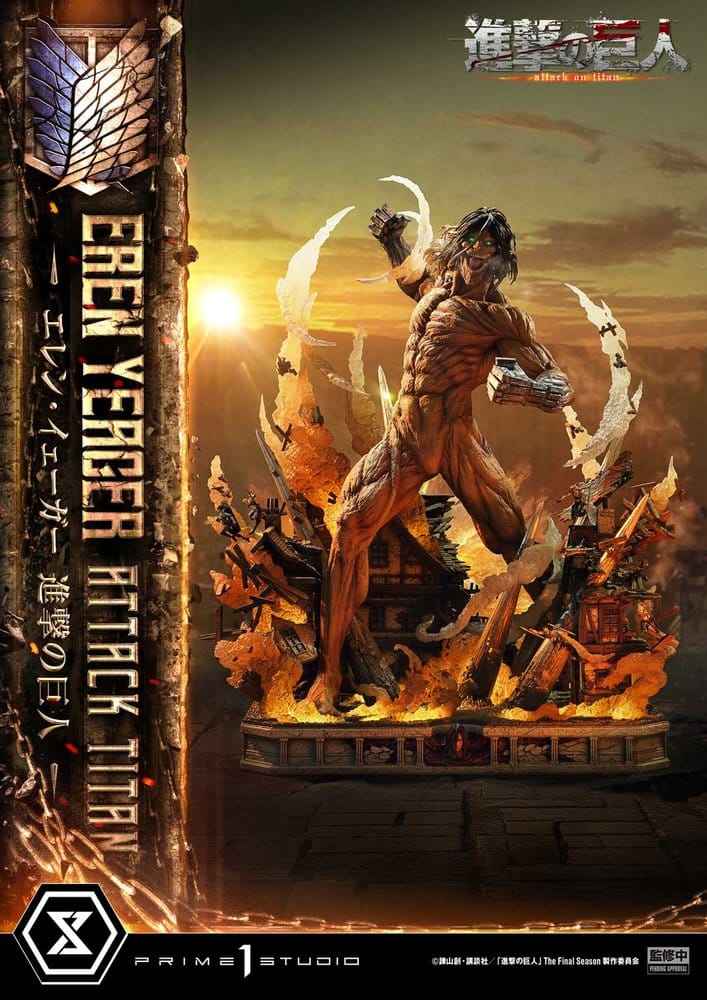 L'Attaque des Titans (TV animation) Ultimate Diorama Masterline Statue Eren Yeager Attack Titan Bonus Version 81 cm