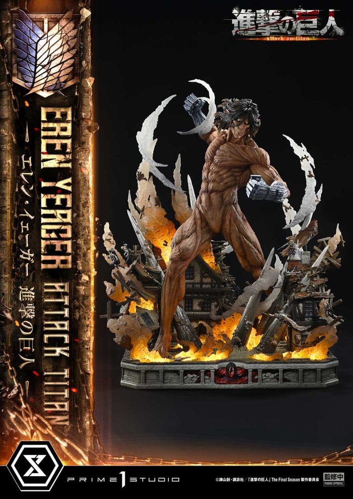 L'Attaque des Titans (TV animation) Ultimate Diorama Masterline Statue Eren Yeager Attack Titan Bonus Version 81 cm