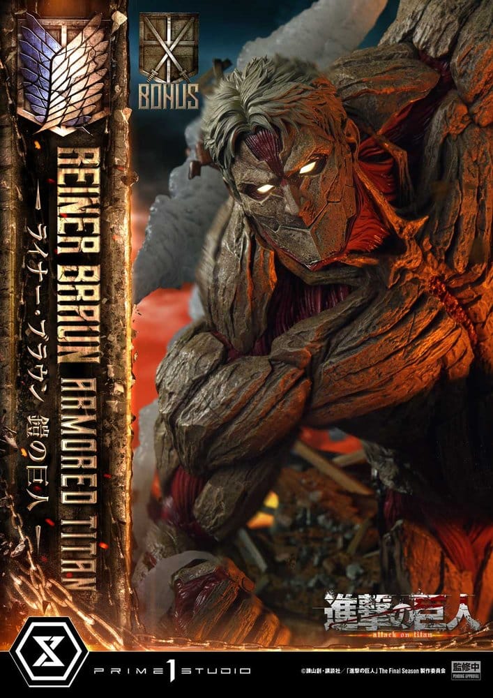 L'Attaque des Titans (TV animation) Ultimate Diorama Masterline Statue Reiner Braun Armored Titan Bonus Version 75 cm