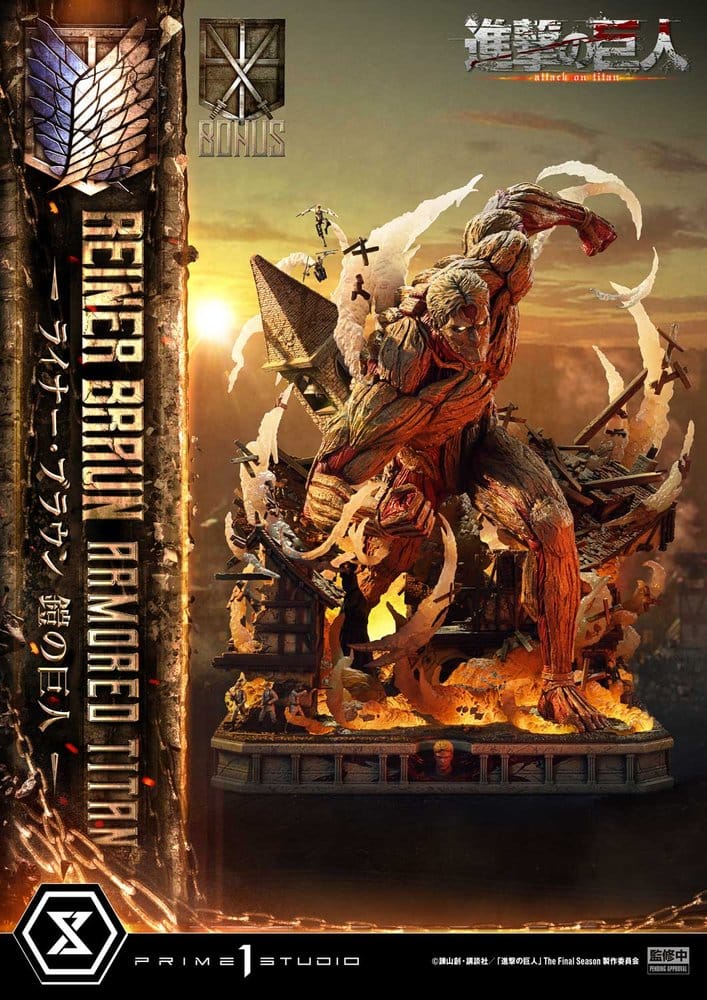 L'Attaque des Titans (TV animation) Ultimate Diorama Masterline Statue Reiner Braun Armored Titan Bonus Version 75 cm