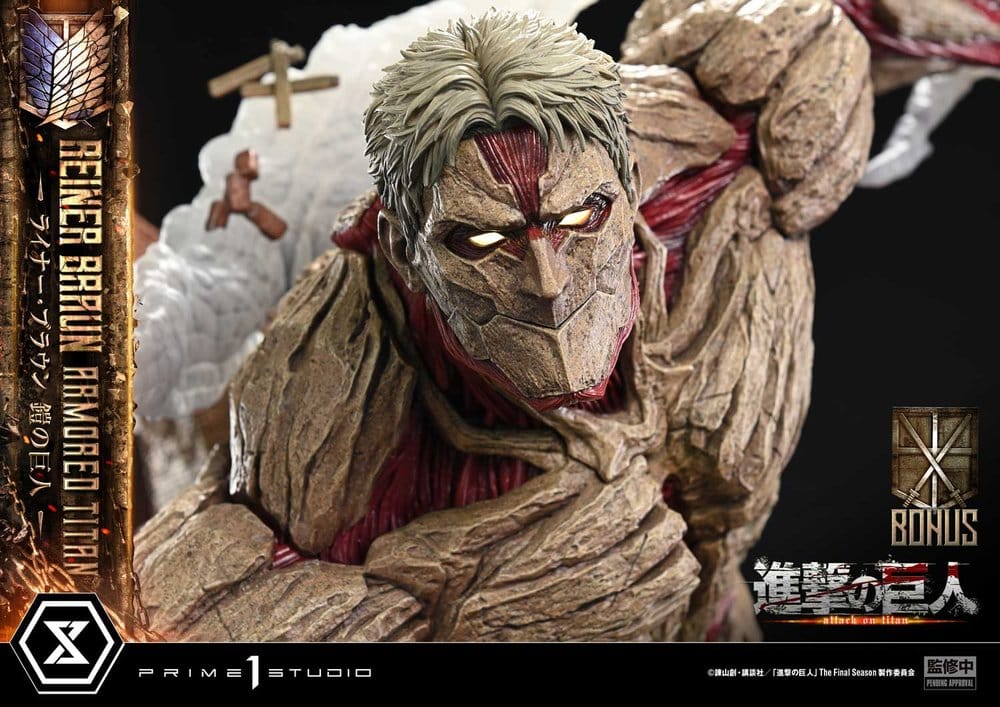 L'Attaque des Titans (TV animation) Ultimate Diorama Masterline Statue Reiner Braun Armored Titan Bonus Version 75 cm