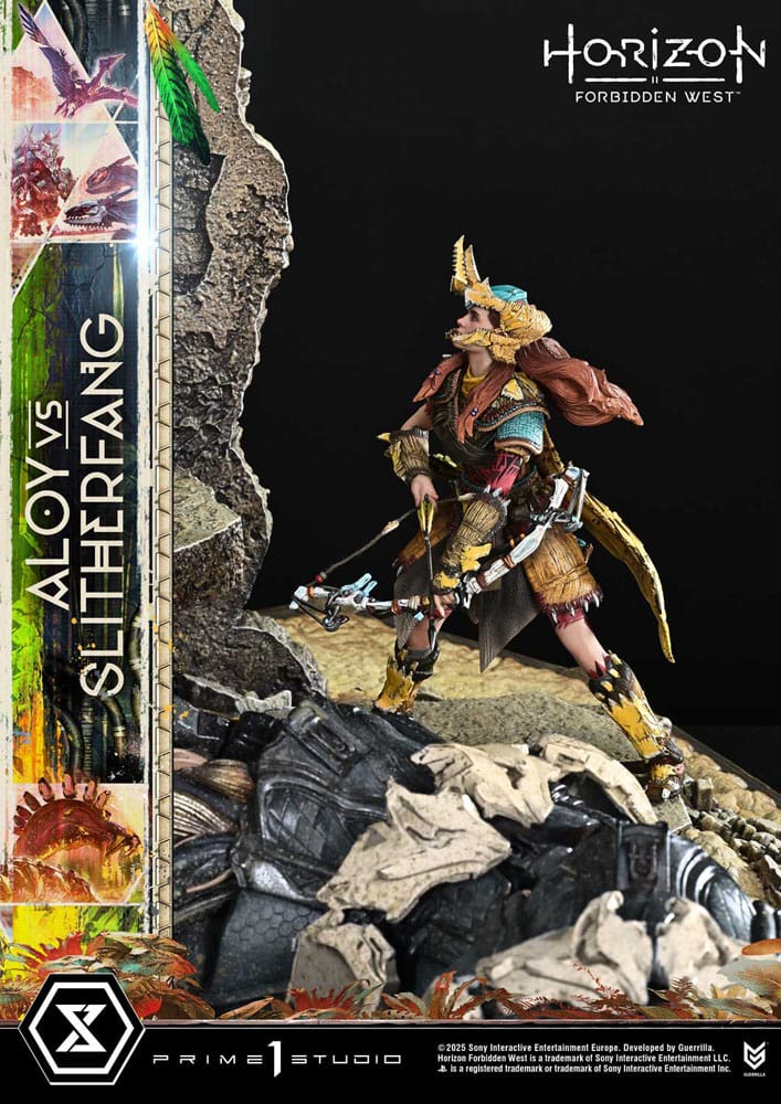 Horizon Forbidden West statuette Ultimate Diorama Masterline Series Aloy vs. The Slitherfang Bonus Version 82 cm
