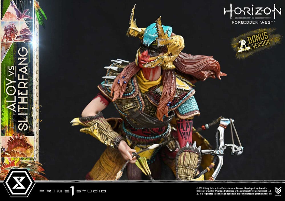 Horizon Forbidden West statuette Ultimate Diorama Masterline Series Aloy vs. The Slitherfang Bonus Version 82 cm