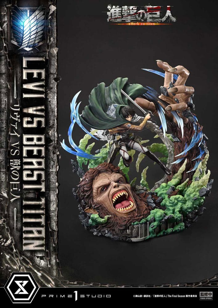 Attack on Titan statuette Ultimate Premium Masterline Series 1/4 Levi Versus Beast Titan 73 cm