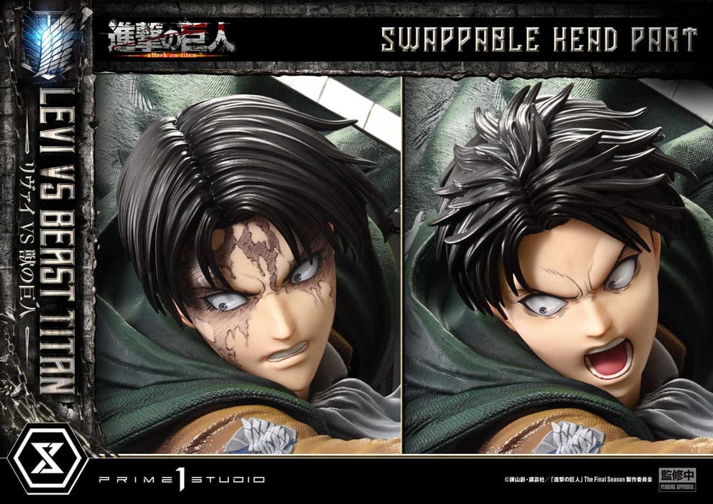 Attack on Titan statuette Ultimate Premium Masterline Series 1/4 Levi Versus Beast Titan 73 cm