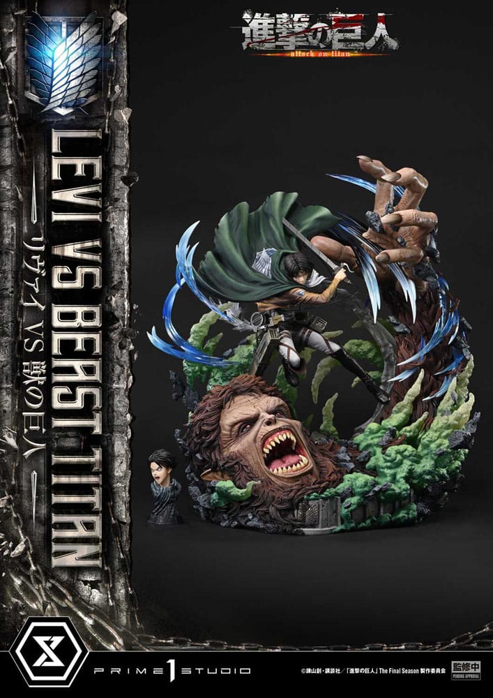 Attack on Titan statuette Ultimate Premium Masterline Series 1/4 Levi Versus Beast Titan 73 cm