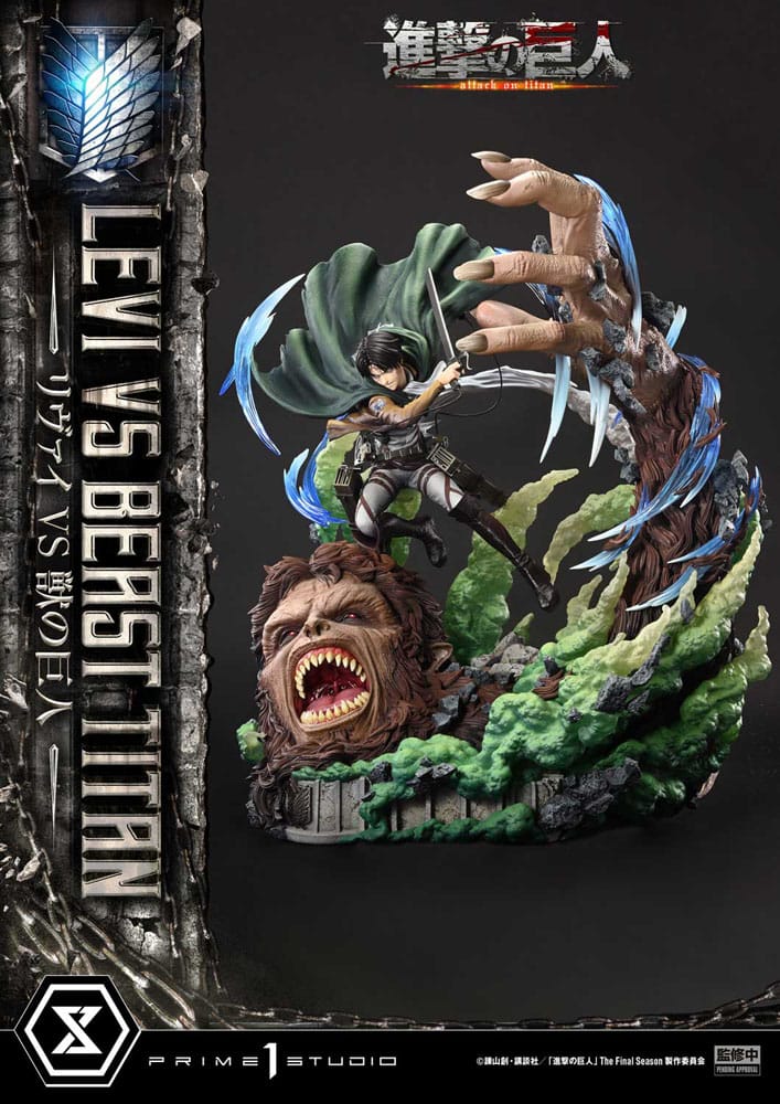 Attack on Titan statuette Ultimate Premium Masterline Series 1/4 Levi Versus Beast Titan 73 cm