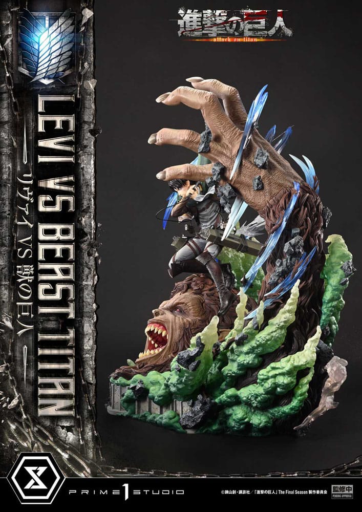 Attack on Titan statuette Ultimate Premium Masterline Series 1/4 Levi Versus Beast Titan 73 cm