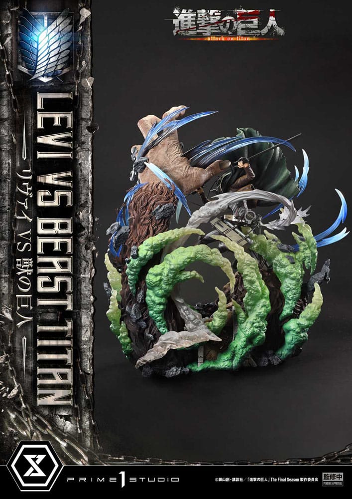 Attack on Titan statuette Ultimate Premium Masterline Series 1/4 Levi Versus Beast Titan 73 cm