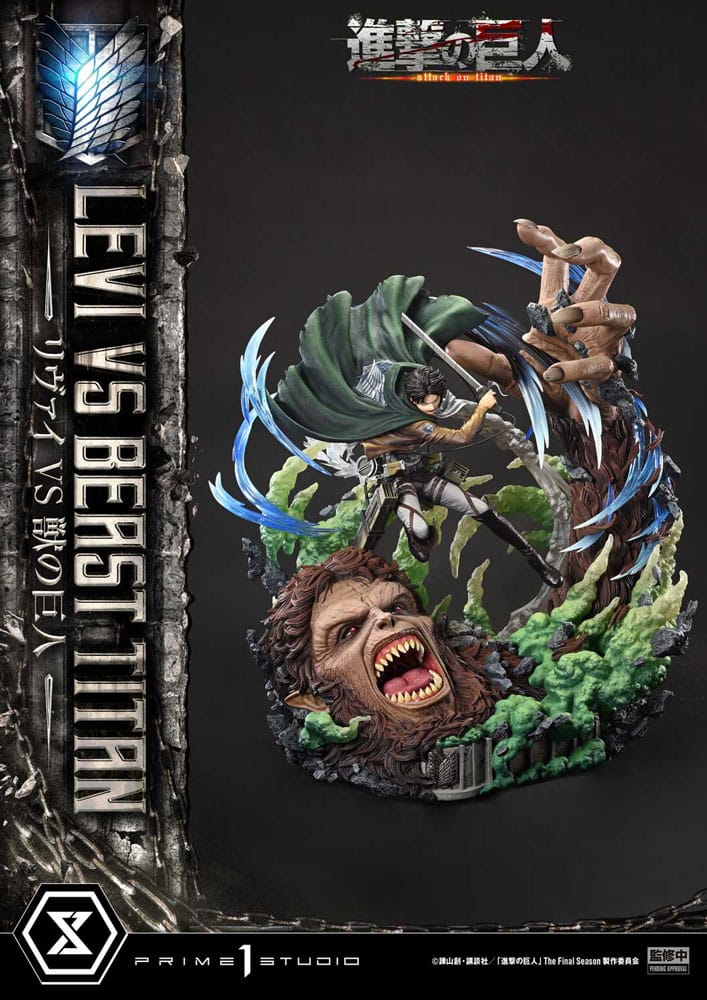 Attack on Titan statuette Ultimate Premium Masterline Series 1/4 Levi Versus Beast Titan 73 cm