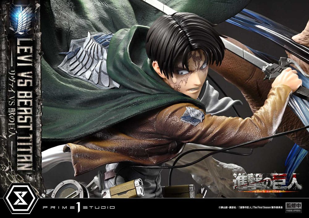 Attack on Titan statuette Ultimate Premium Masterline Series 1/4 Levi Versus Beast Titan 73 cm