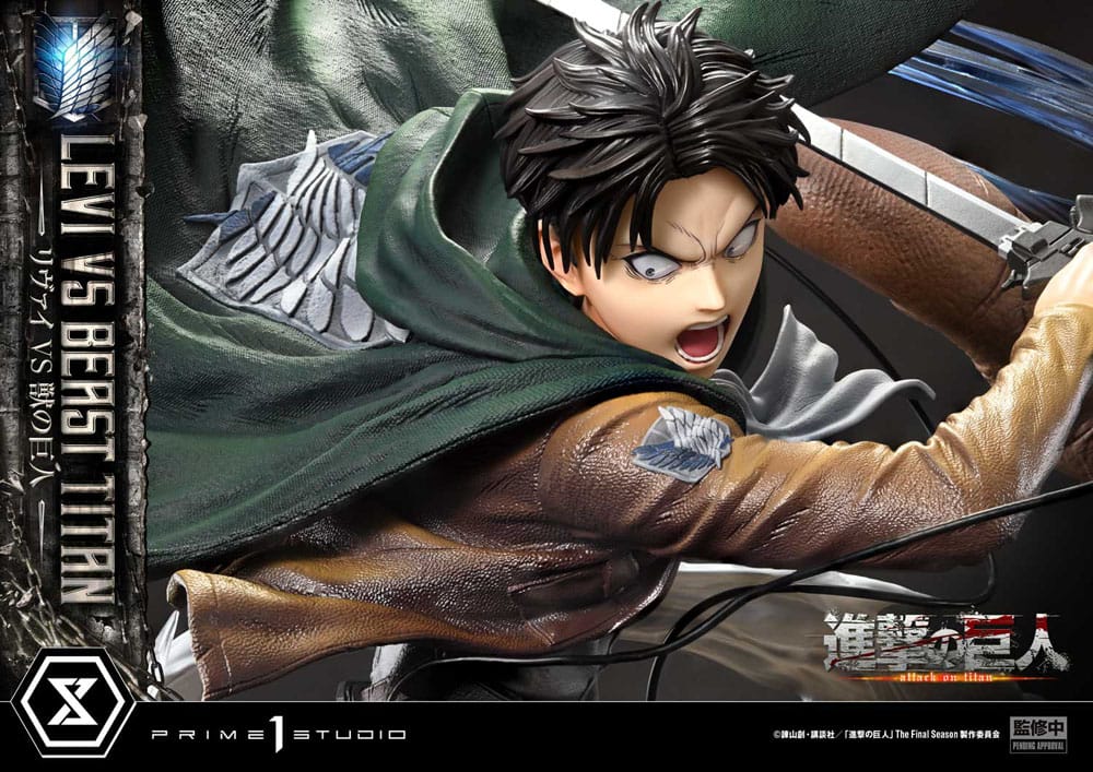 Attack on Titan statuette Ultimate Premium Masterline Series 1/4 Levi Versus Beast Titan 73 cm