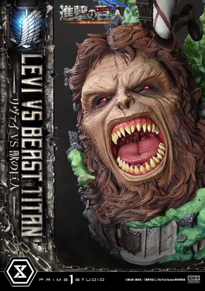 Attack on Titan statuette Ultimate Premium Masterline Series 1/4 Levi Versus Beast Titan 73 cm