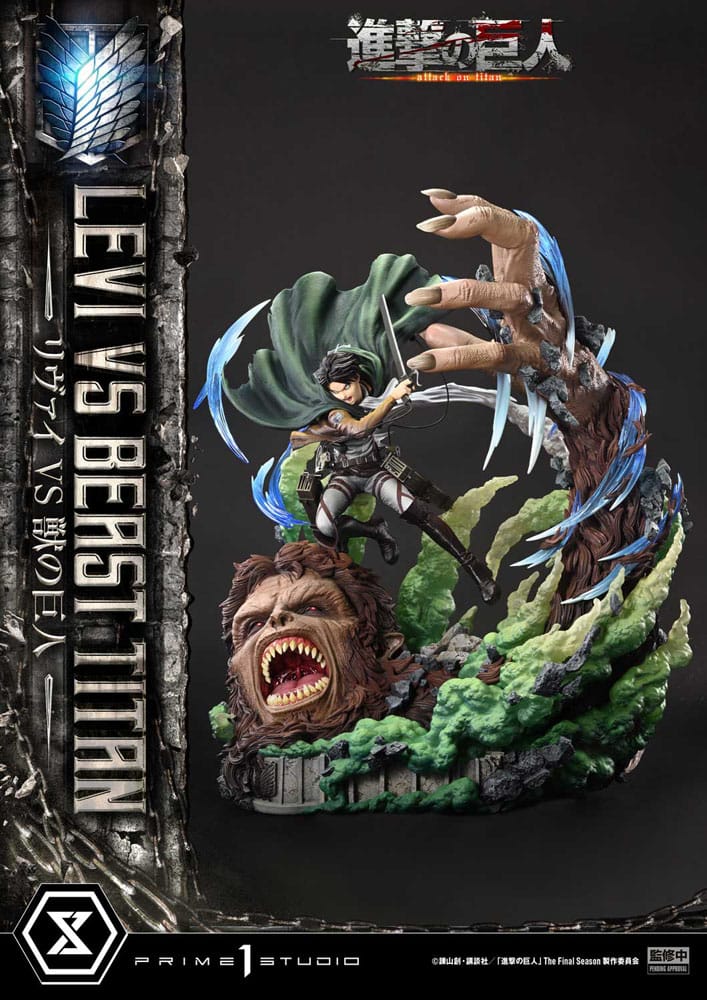 Attack on Titan statuette Ultimate Premium Masterline Series 1/4 Levi Versus Beast Titan 73 cm
