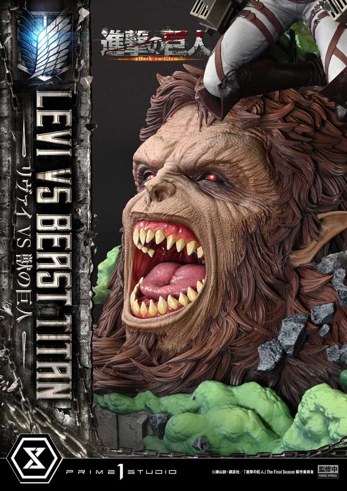 Attack on Titan statuette Ultimate Premium Masterline Series 1/4 Levi Versus Beast Titan 73 cm