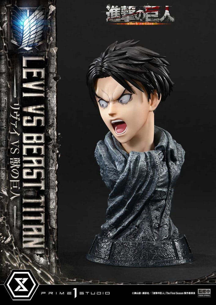 Attack on Titan statuette Ultimate Premium Masterline Series 1/4 Levi Versus Beast Titan 73 cm