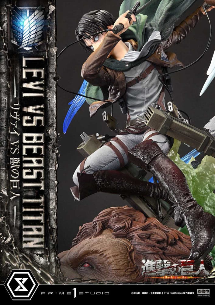 Attack on Titan statuette Ultimate Premium Masterline Series 1/4 Levi Versus Beast Titan 73 cm