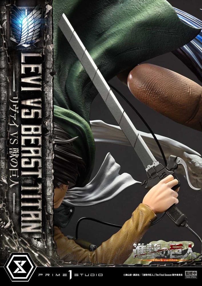 Attack on Titan statuette Ultimate Premium Masterline Series 1/4 Levi Versus Beast Titan 73 cm
