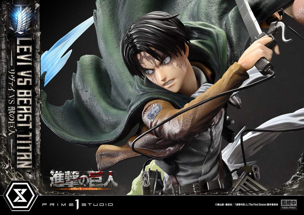 Attack on Titan statuette Ultimate Premium Masterline Series 1/4 Levi Versus Beast Titan 73 cm