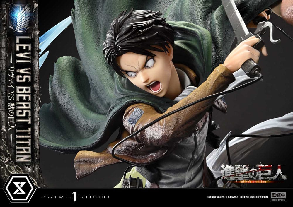 Attack on Titan statuette Ultimate Premium Masterline Series 1/4 Levi Versus Beast Titan 73 cm