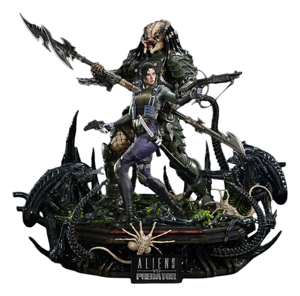 Aliens vs. Predator (Comic) Ultimate Premium Masterline Statue 1/4 Machiko & Broken Tusk Predator 79 cm