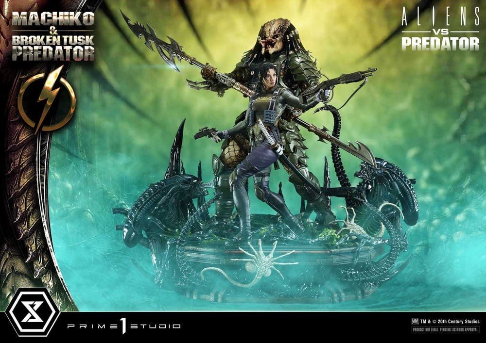 Aliens vs. Predator (Comic) Ultimate Premium Masterline Statue 1/4 Machiko & Broken Tusk Predator 79 cm