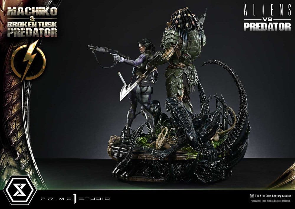 Aliens vs. Predator (Comic) Ultimate Premium Masterline Statue 1/4 Machiko & Broken Tusk Predator 79 cm