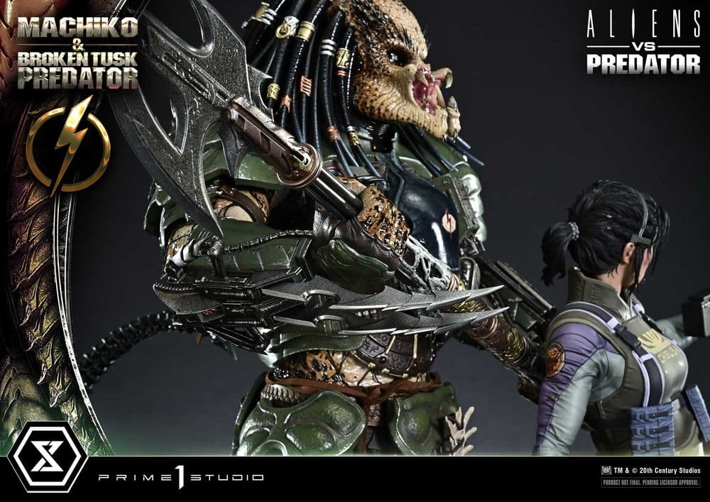 Aliens vs. Predator (Comic) Ultimate Premium Masterline Statue 1/4 Machiko & Broken Tusk Predator 79 cm