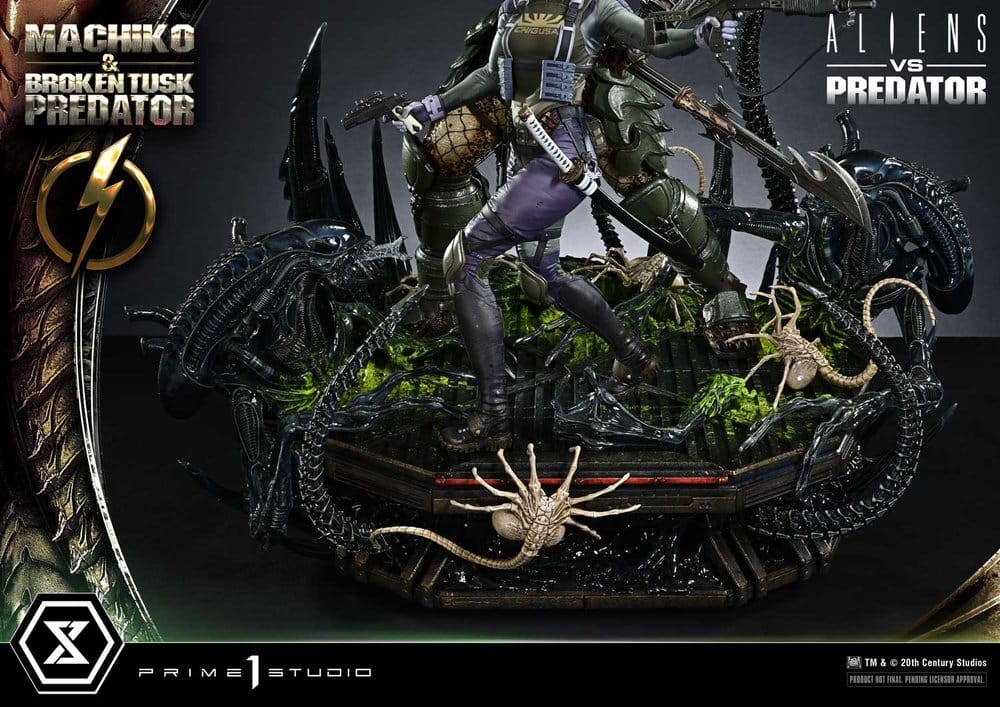 Aliens vs. Predator (Comic) Ultimate Premium Masterline Statue 1/4 Machiko & Broken Tusk Predator 79 cm
