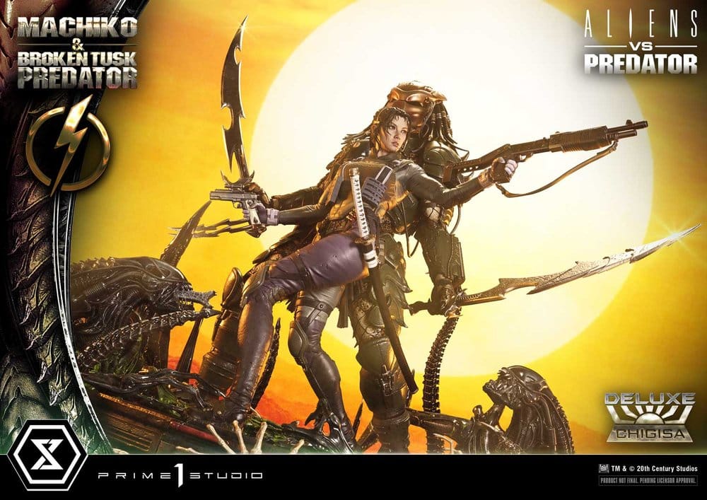 Aliens vs. Predator (Comic) Ultimate Premium Masterline Statue 1/4 Machiko & Broken Tusk Predator Deluxe Version 84 cm