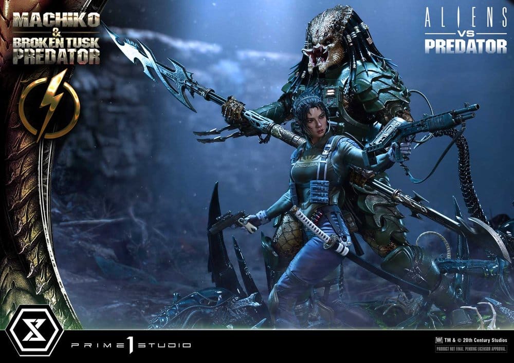 Aliens vs. Predator (Comic) Ultimate Premium Masterline Statue 1/4 Machiko & Broken Tusk Predator Deluxe Version 84 cm