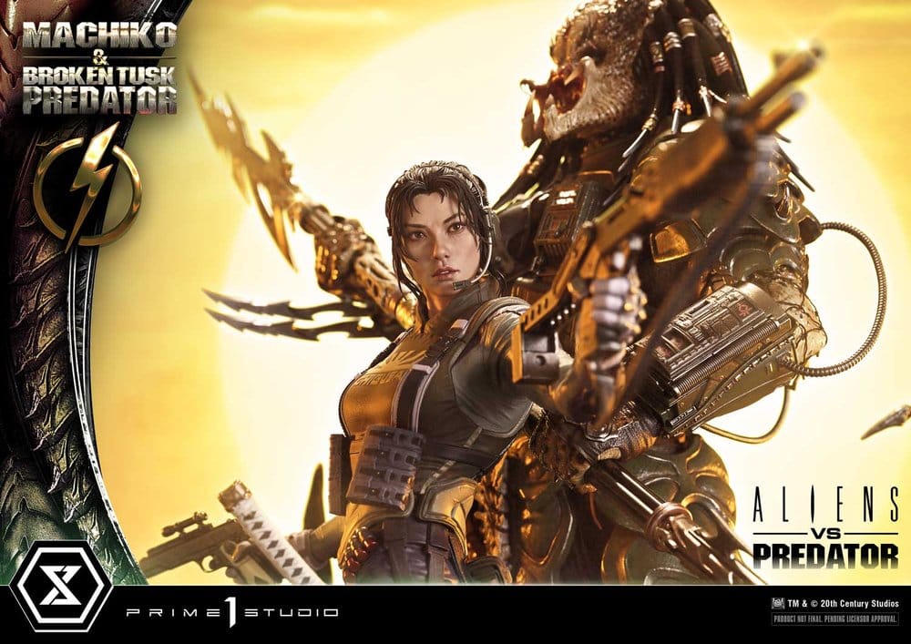 Aliens vs. Predator (Comic) Ultimate Premium Masterline Statue 1/4 Machiko & Broken Tusk Predator Deluxe Version 84 cm