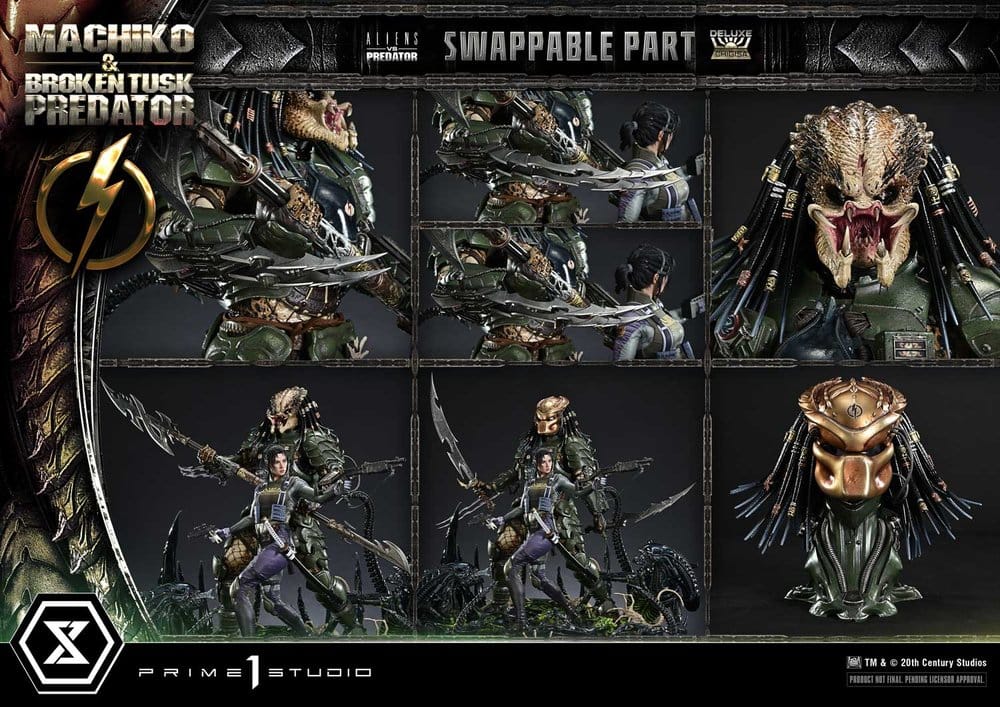 Aliens vs. Predator (Comic) Ultimate Premium Masterline Statue 1/4 Machiko & Broken Tusk Predator Deluxe Version 84 cm