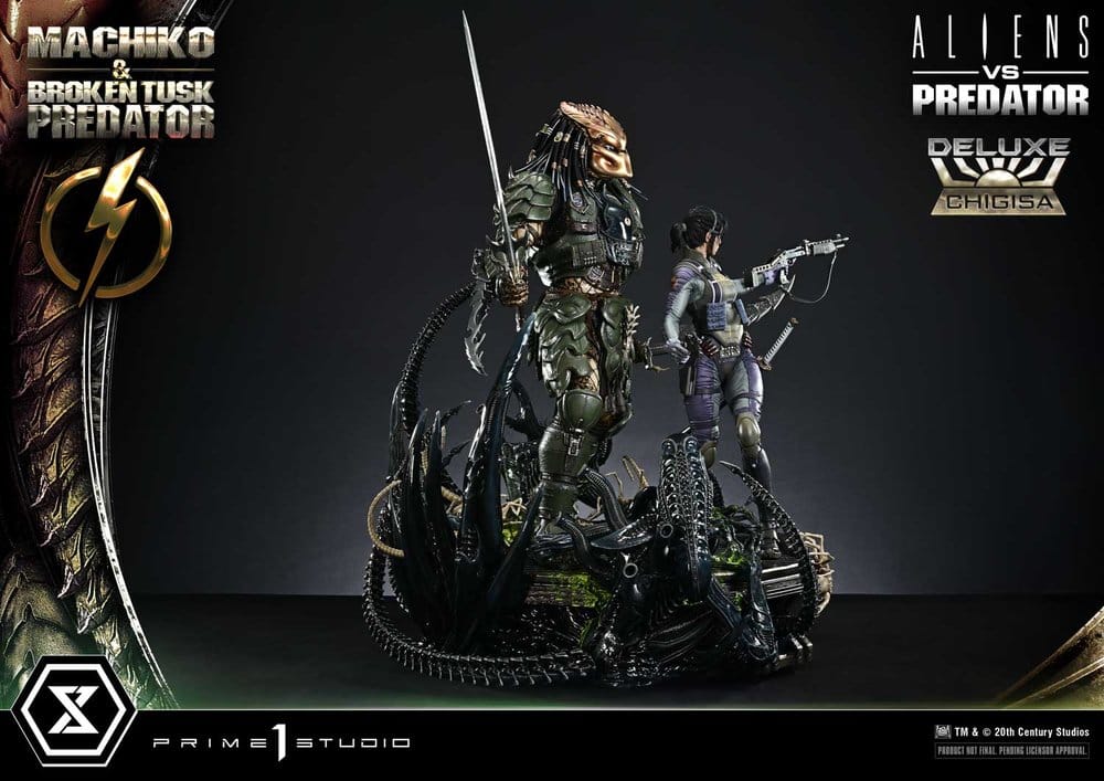 Aliens vs. Predator (Comic) Ultimate Premium Masterline Statue 1/4 Machiko & Broken Tusk Predator Deluxe Version 84 cm