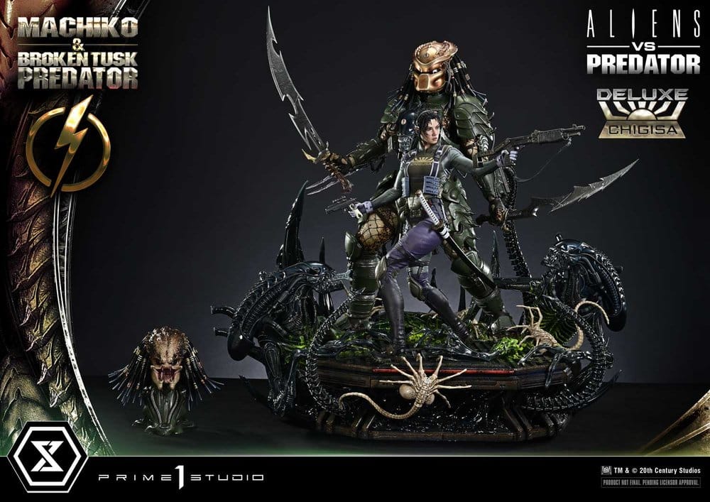 Aliens vs. Predator (Comic) Ultimate Premium Masterline Statue 1/4 Machiko & Broken Tusk Predator Deluxe Version 84 cm