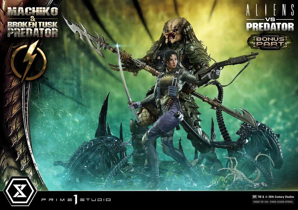 Aliens vs. Predator (Comic) Ultimate Premium Masterline Statue 1/4 Machiko & Broken Tusk Predator DX Bonus Version 84 cm