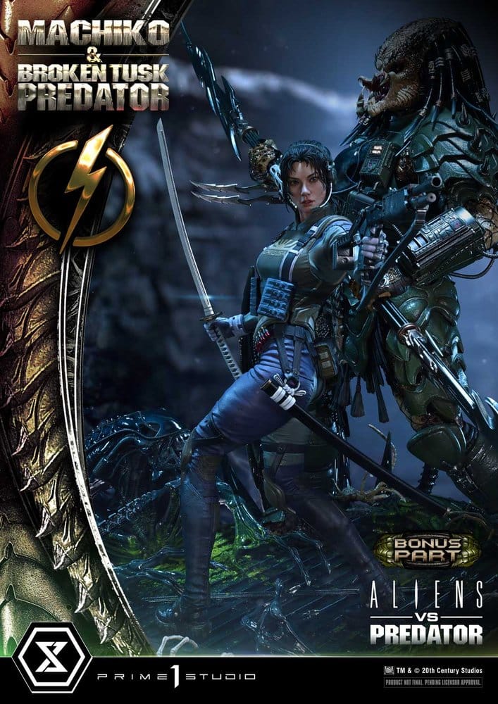 Aliens vs. Predator (Comic) Ultimate Premium Masterline Statue 1/4 Machiko & Broken Tusk Predator DX Bonus Version 84 cm