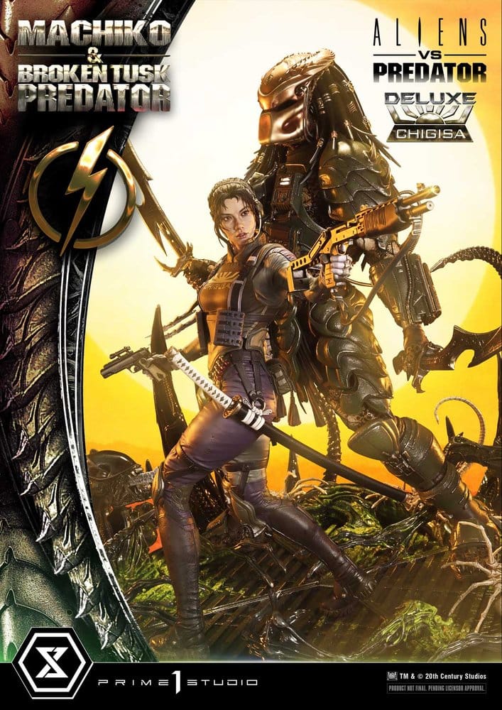 Aliens vs. Predator (Comic) Ultimate Premium Masterline Statue 1/4 Machiko & Broken Tusk Predator DX Bonus Version 84 cm