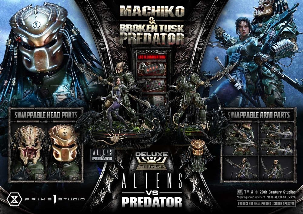 Aliens vs. Predator (Comic) Ultimate Premium Masterline Statue 1/4 Machiko & Broken Tusk Predator DX Bonus Version 84 cm