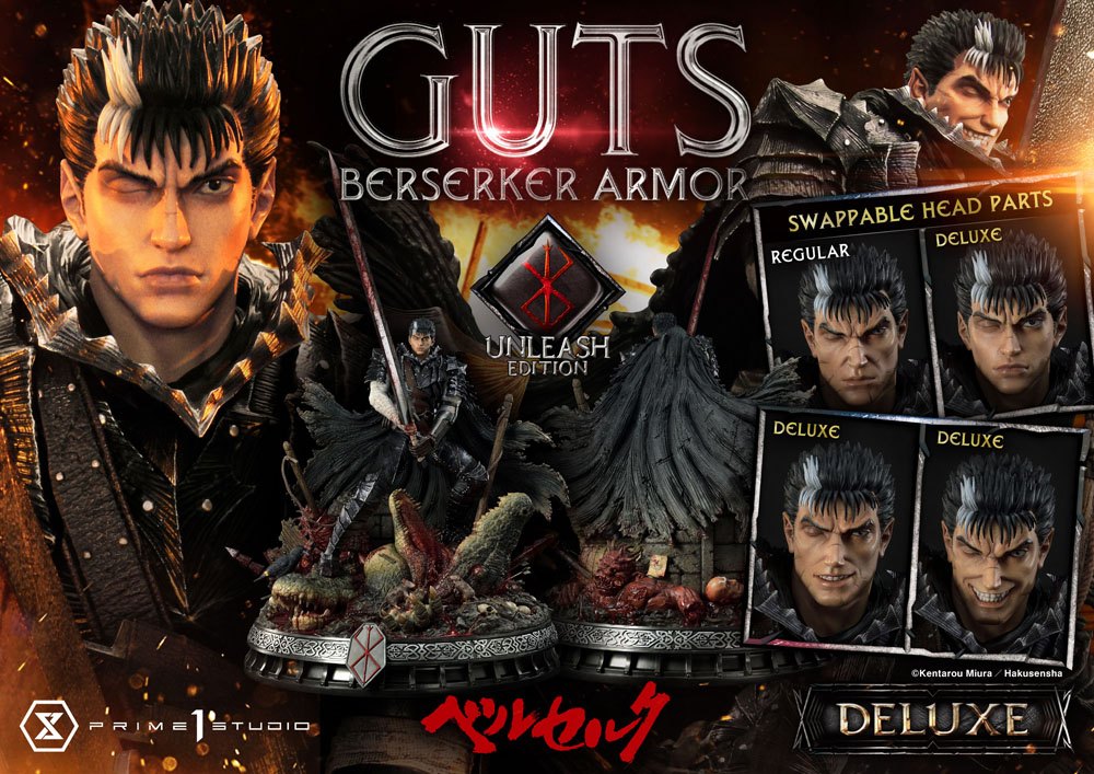 Berserk statuette 1/4 Guts Berserker Armor Unleash Edition Deluxe Version 91 cm