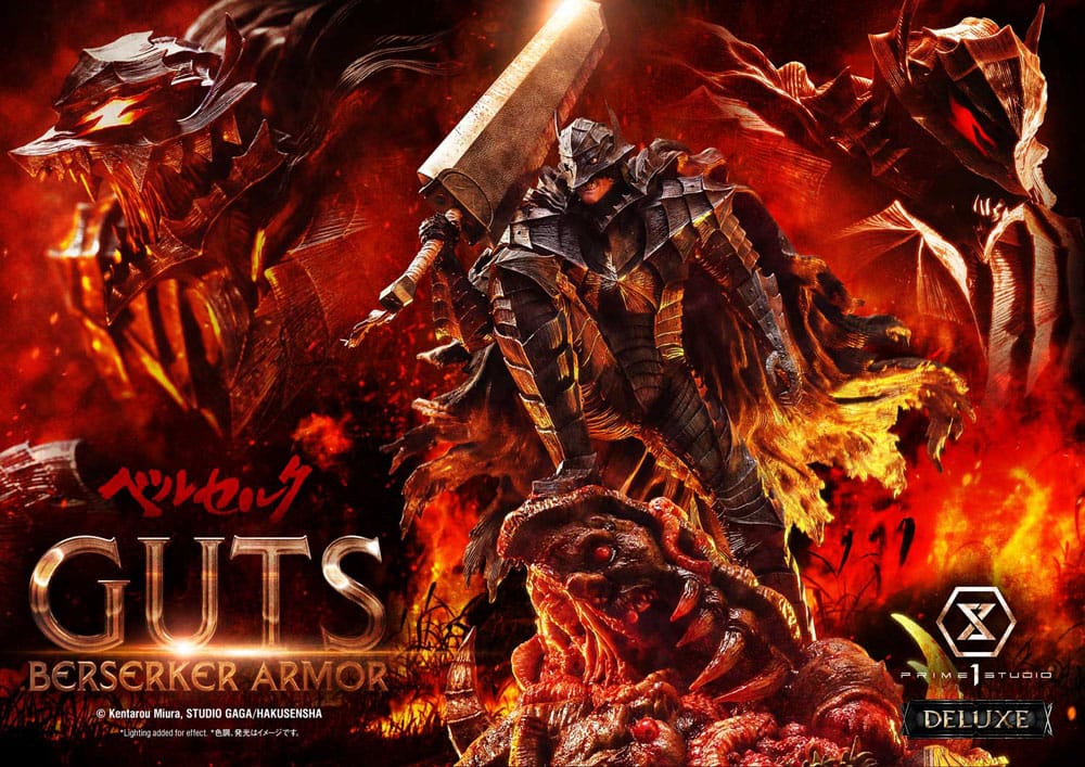 Berserk statuette Ultimate Premium Masterline Series 1/4 Guts, Berserker Armor Grunbeld vs. Guts Deluxe Bonus Version 94 cm