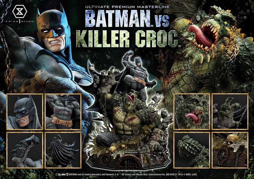 Batman statuette Ultimate Premium Masterline Series Batman Versus Killer Croc 71 cm
