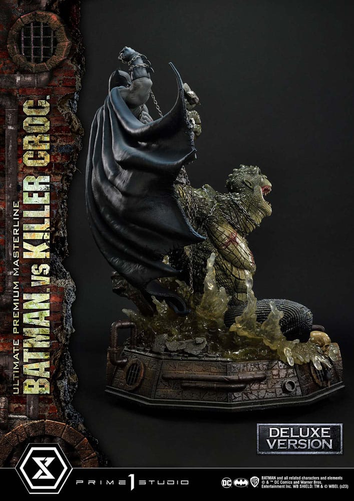 Batman statuette Ultimate Premium Masterline Series Batman Versus Killer Croc Deluxe Bonus Version 71 cm