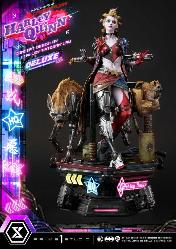 Batman statuette Ultimate Premium Masterline Series Cyberpunk Harley Quinn Deluxe Bonus Version 60 cm