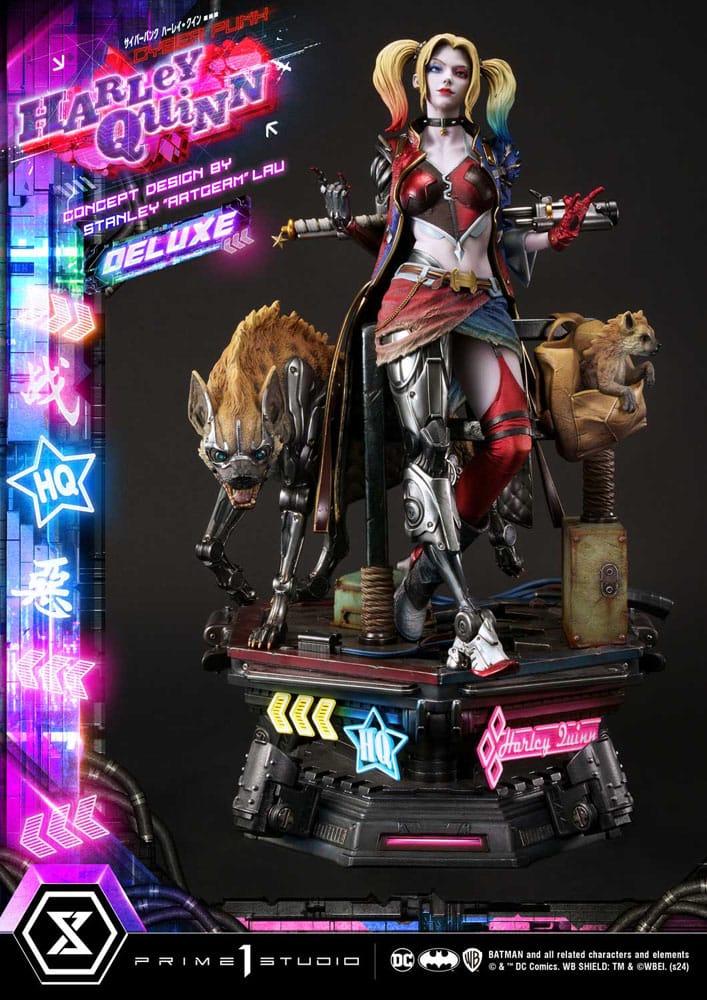 Batman statuette Ultimate Premium Masterline Series Cyberpunk Harley Quinn Deluxe Bonus Version 60 cm