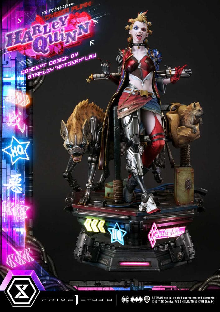 Batman statuette Ultimate Premium Masterline Series Cyberpunk Harley Quinn Deluxe Bonus Version 60 cm