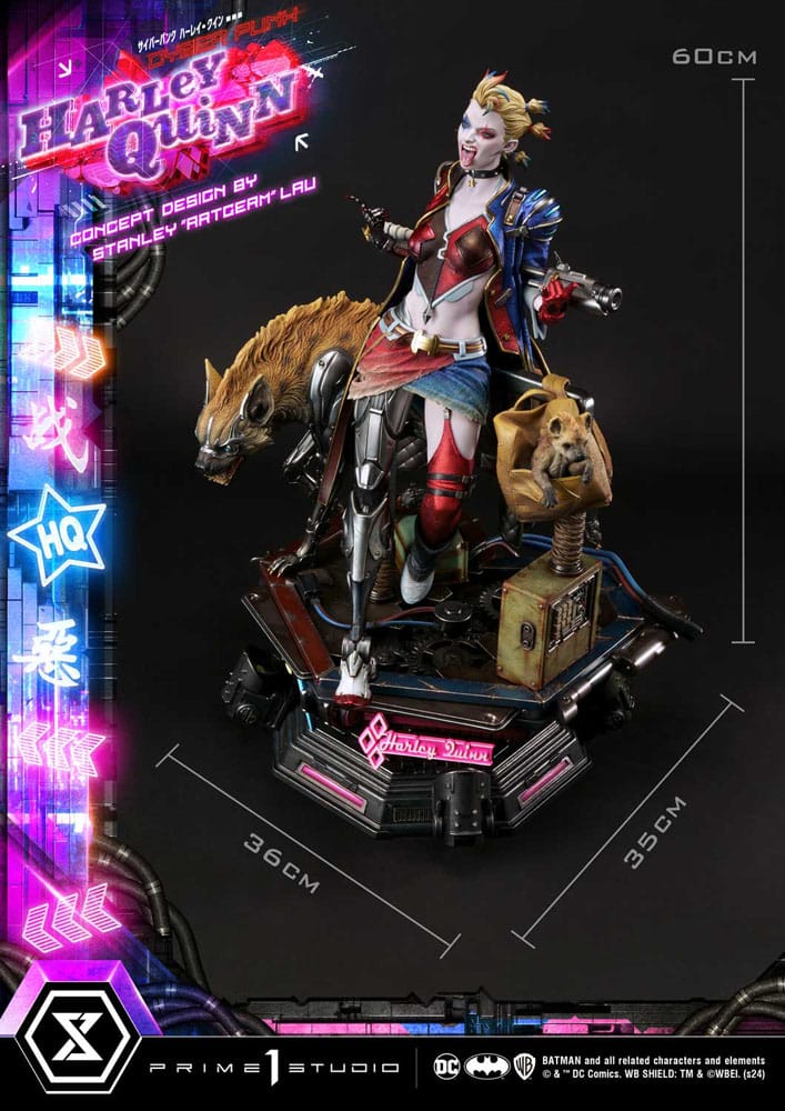 Batman statuette Ultimate Premium Masterline Series Cyberpunk Harley Quinn Deluxe Bonus Version 60 cm