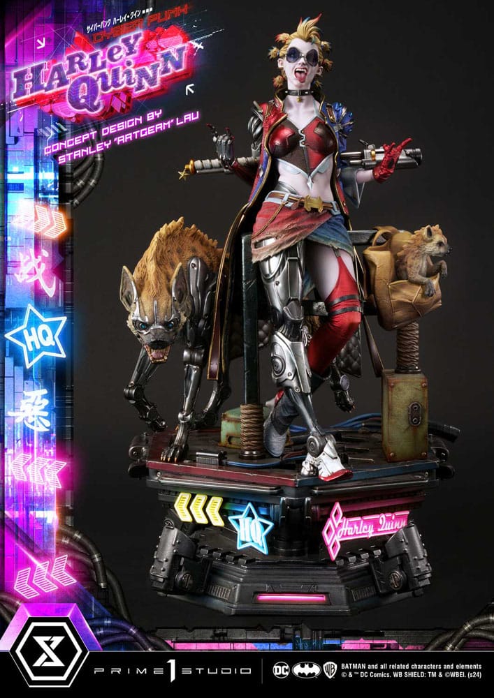 Batman statuette Ultimate Premium Masterline Series Cyberpunk Harley Quinn Deluxe Bonus Version 60 cm
